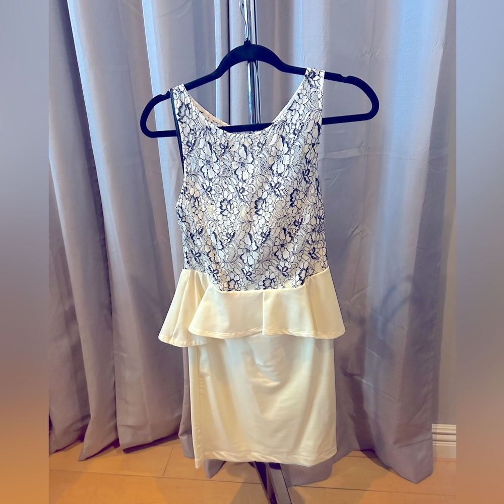 White lace top dress